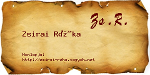 Zsirai Réka névjegykártya
